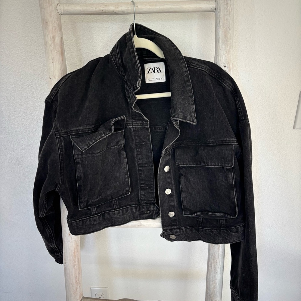 Zara Charcoal Jean Jacket for Women